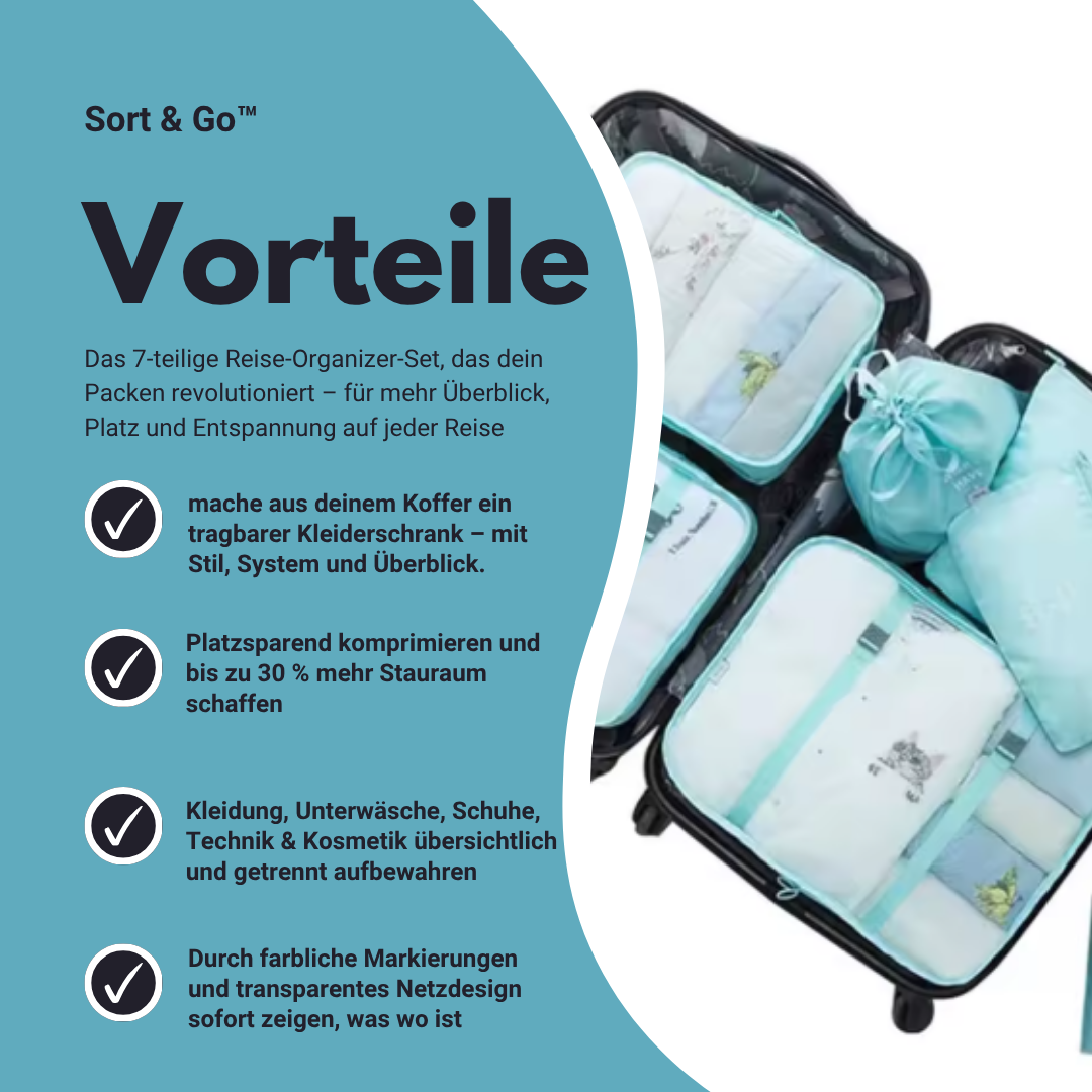 Sort & Go™ - das clevere 7-teilige Packsystem